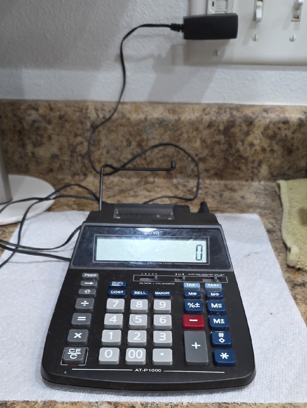 Ativa Black Desktop Printing Calculator AT-P1000